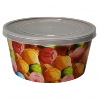 Ємність кругла з декор.+кришка 1,6л морозиво Харків (10)