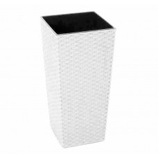 Горщ Фінезія 300*300 Ротанг Білий з вкладом  Ламела