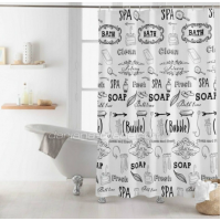 Штора у ванну PEVA ZHY004-1 біла ванна 180*180 12 Кілець ДаріанА (26)