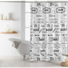 Штора у ванну PEVA ZHY004-1 біла ванна 180*180 12 Кілець ДаріанА (26)