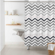 Штора у ванну PEVA ZHY548-1 Сіро-білий зигзаг 180*180 12 Кілець ДаріанА (26)