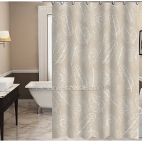 Штора у ванну PEVA ZHY397-1 беж листя 180*180 12 Кілець ДаріанА (26)