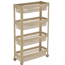 Етажерка прямок 4-полиці на колесах лате Slim 50*19.5*82см CZ-021 Ozer