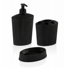 Н-р д/ванної Line Чорний CZ-014 (дозатор, підс д/зубн щіт, мильн) Ozer