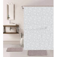 Штора у ванну Принт XRQ-RP-055 Біло-чорн 180*180 ДаріанА (26)