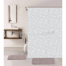 Штора у ванну Принт XRQ-RP-055 Біло-чорн 180*180 ДаріанА (26)