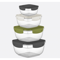 Н-р конт-в квадрат "4в1" 30243 (0,275+0,5+0,9+1,5л)  Кольор кришка Dunya (12)