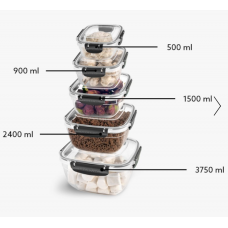 Н-р конт-в квадрат "5в1" 30876 (0,5+0,9+1,5+2,4+3,750л) Фреш MASTER Dunya (12)