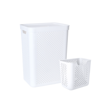 Корз д/білиз 45л з органайз білий "Simple"  Алеана(5)