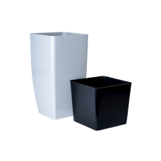 Вазон Квадро Stone 27*27*51см Світлий бетон Алеана(4)