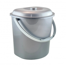 Відро пристінне 12л + кришка металік Ламела (10)