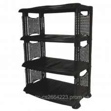 Полиця д/взуття  Ротанг 4-яруси чорна R-plastic(8)