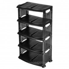 Полиця д/взуття Ротанг 5-ярусів чорна R-plastic(8)
