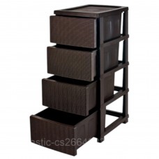 Комод 4-яр Ротанг коричневий 35*45*86 R-plastic