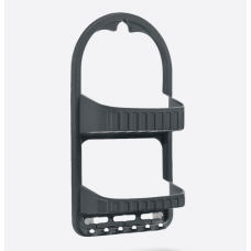 Полка 2-яр у ванну пряма Антрацит 09164-12 на присосках Dunya (12)