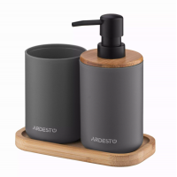Н-р д/ванної дозатор+стакан т.сірий ARHB3110GB ARDESTO (24)